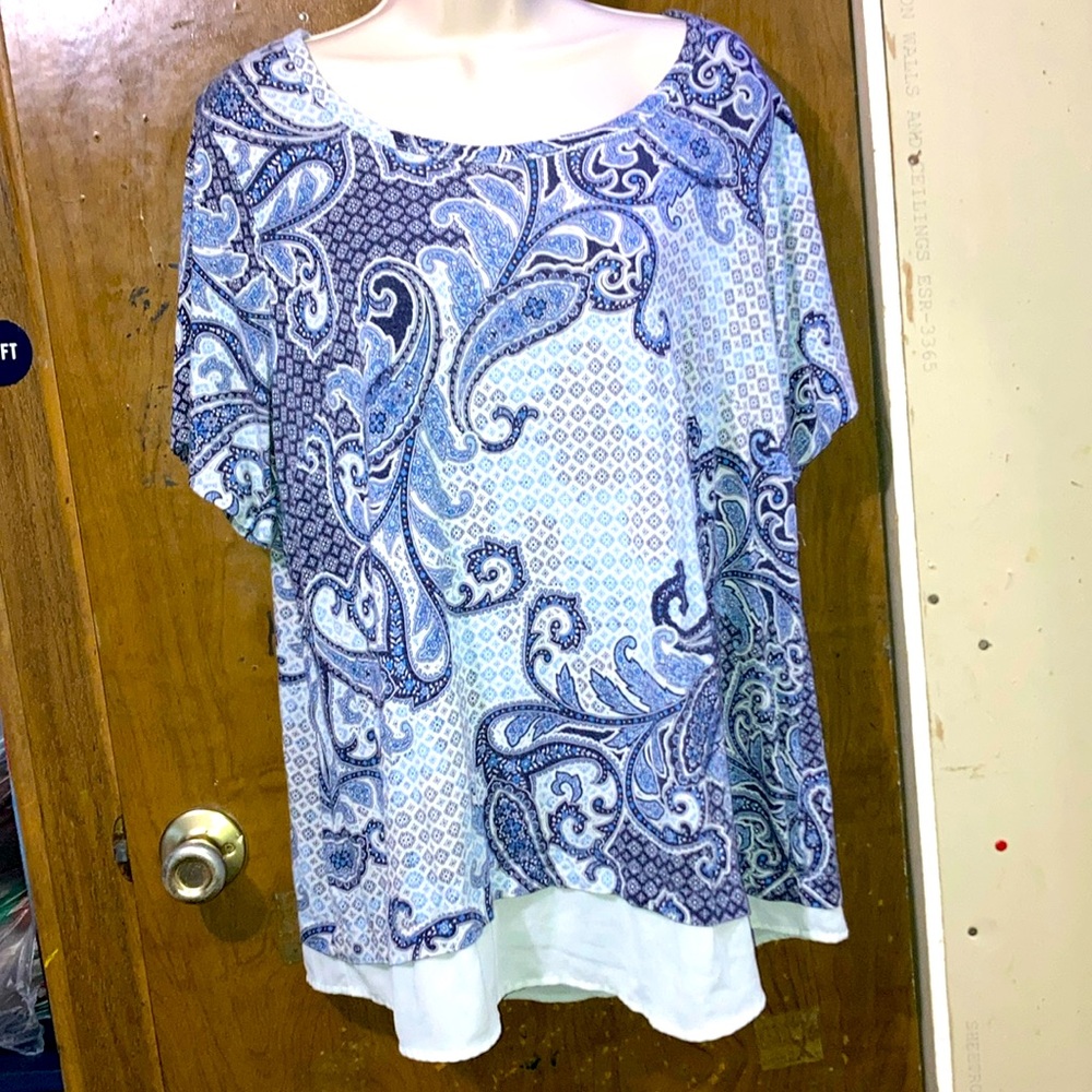 1x blue blouse